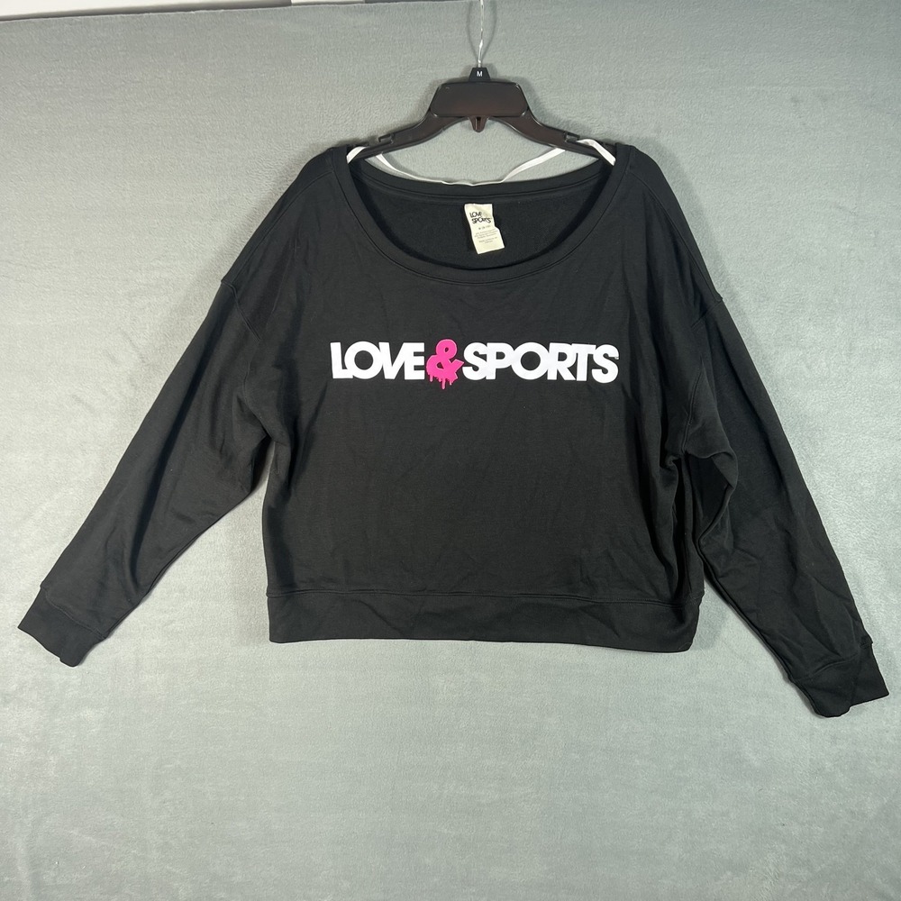 LOVE & SPORTS Kids Unisex Black Long Sleeve Pullover Sweatshirt Size M (8-10)